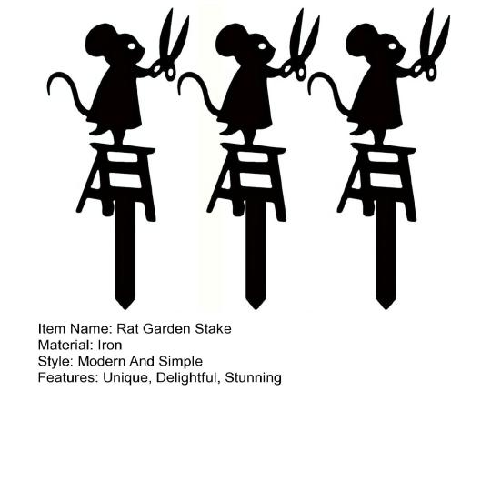 Metalowy Palik Ogrodowy Mysz Czarna Duże Nożyce Przycinające z Odpornym na Warunki Pogodowe Znakiem Podwórkowym