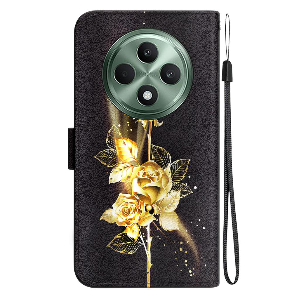 Für Oppo Reno12 F 5G Brieftasche Handyhülle Sturzsichere Leder Klapphülle Musterdruck