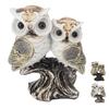 Owl Figurine Resin Lifelike Artistic Decorative Standing Owl Statue Ornament for Garden Living Room 