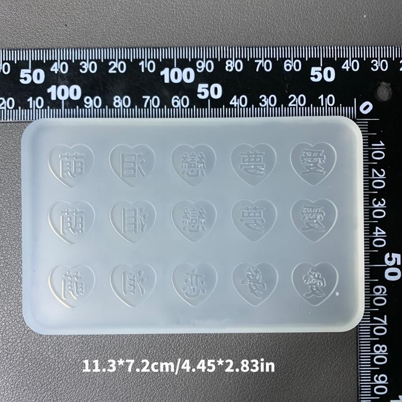 Heart Chinese Character Accessories Mold Flexible Silicone Jewelry Mould Epoxy Accessory Making Mold for Craft Lover