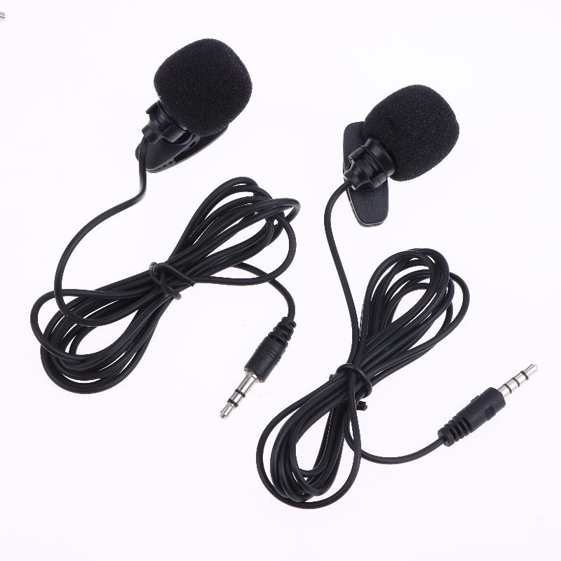 Black Hands-free Condenser Clip-on Lapel Mic 1.5 Meters Mini Portable Lavalier Wired 3.5mm Microphone For Phone And Laptop