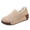 Autumn/Winter Plus Velvet Warm Slip-On Shoes: Thick Sole, Heightened Design for Middle-Aged and Elderly Women