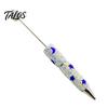 Comfortable Grip Beaded Pens Glitter Beadable Ballpoint Pen, Sparkly Rhinestone Star Moon Plastic DIY Handmade Gel Ink Pen for School Projects, Crafts