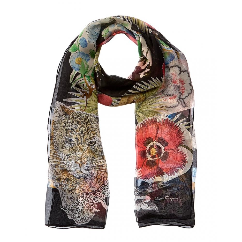 

Salvatore Ferragamo Шелковый шарф Ferragamo черный