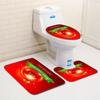 Christmas Bathroom Floor Mat Toilet Three-Piece Set