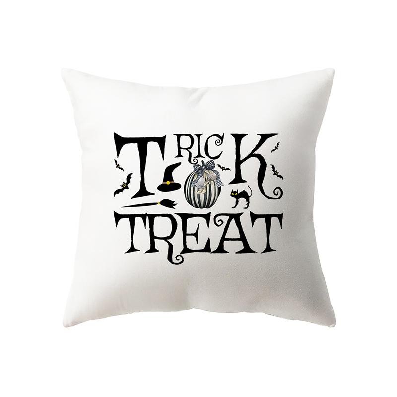 Black and White Pumpkin Alphabet Throw Pillow Cover Halloween Theme Throw Pillow Cover Sofa Chair Bed Cushion Cover Home Decor