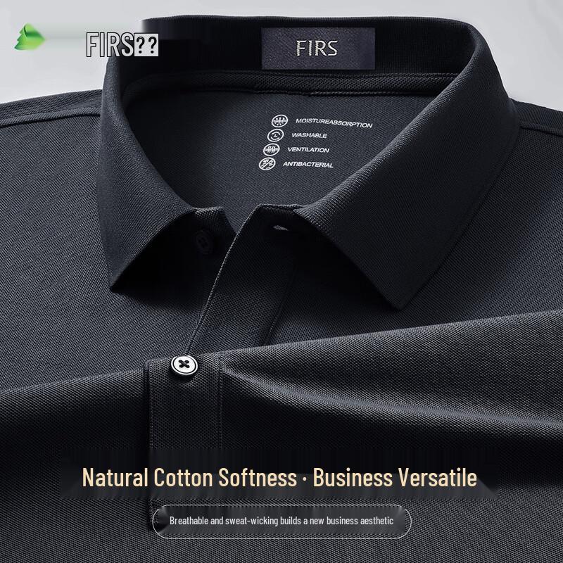 Shanshan Men s Premium Business Casual Long-Sleeve Polo Shirt 2XL