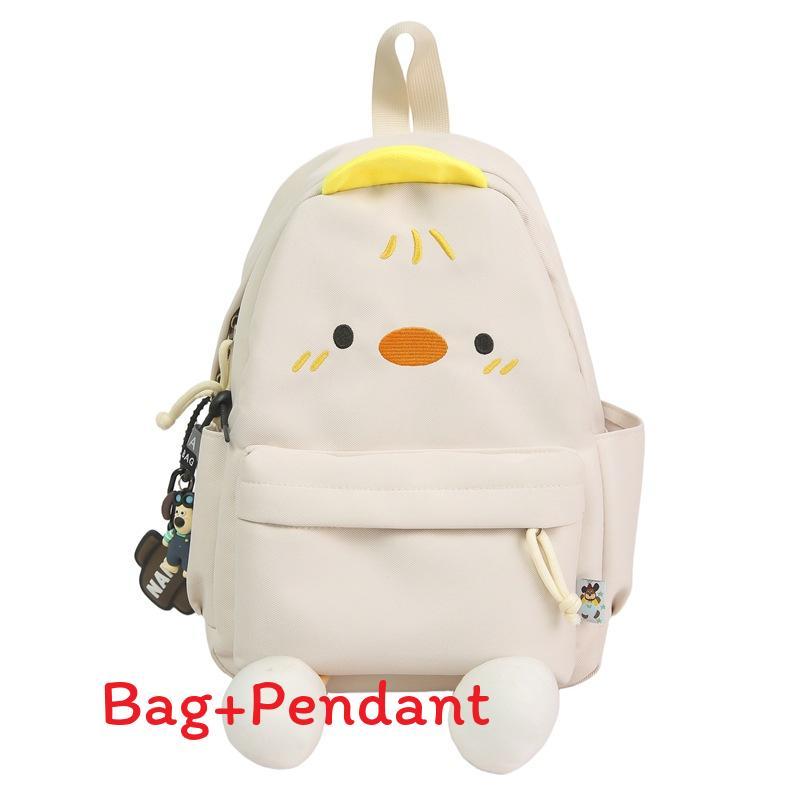 Kawaii Duck Backpack With Soft Nylon Material And Zipper Closure For Travel
