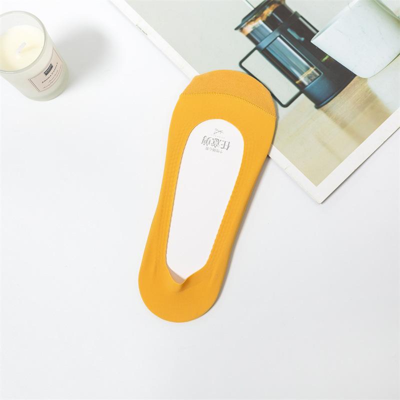 Ice Silk Boat Socks women's non-slip heel cotton bottom socks summer thin shallow mouth invisible socks for high heels
