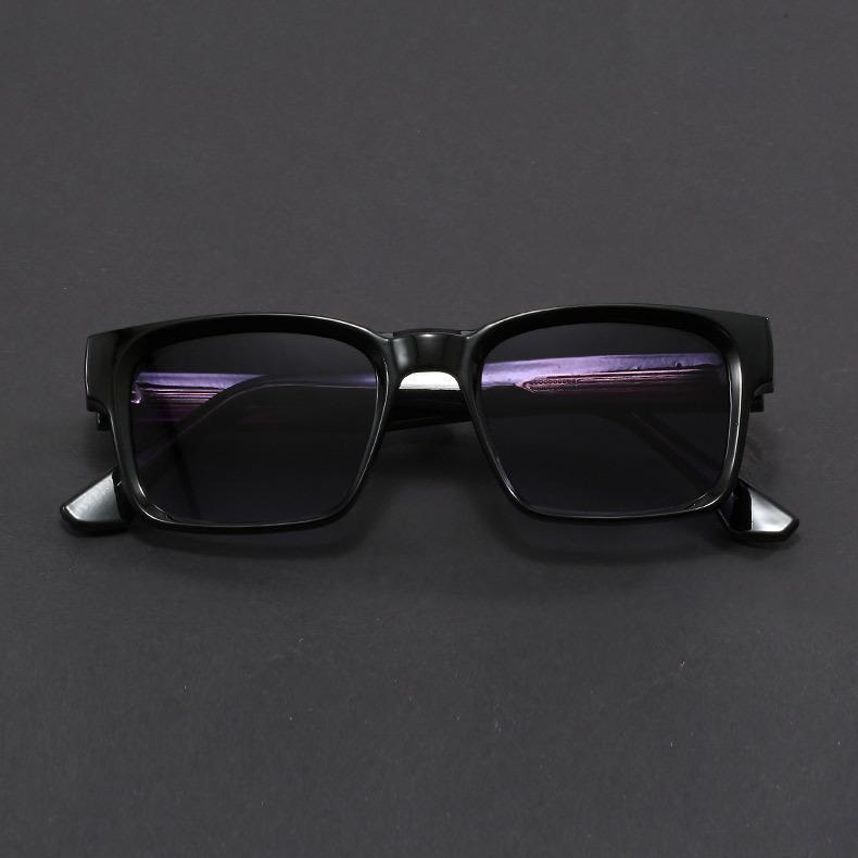 Fashionable Retro Square Black and Leopard Print Full Frame Anti-Uv Sunglasses for Men Japanese Simple Literary Style Shades
