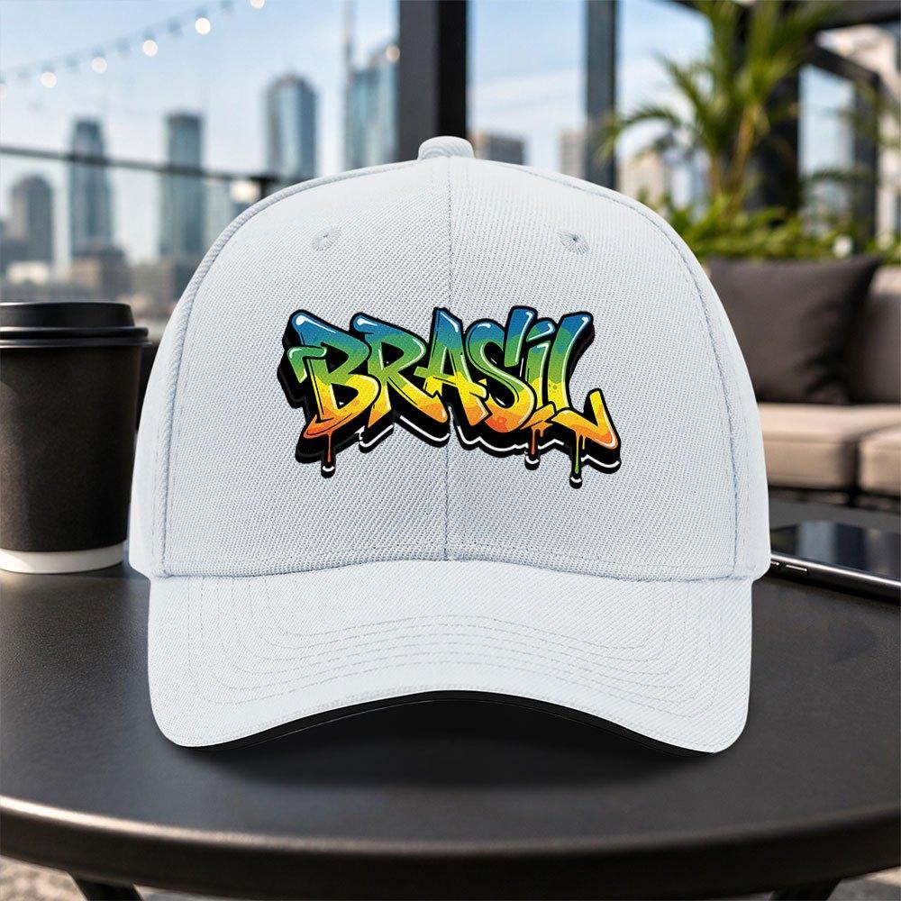 1pc New Brazilian Graffiti Adjustable Sandwich Baseball Cap Lightweight Printed Womens Hat Trendy Mens Cap For Sports Enthus