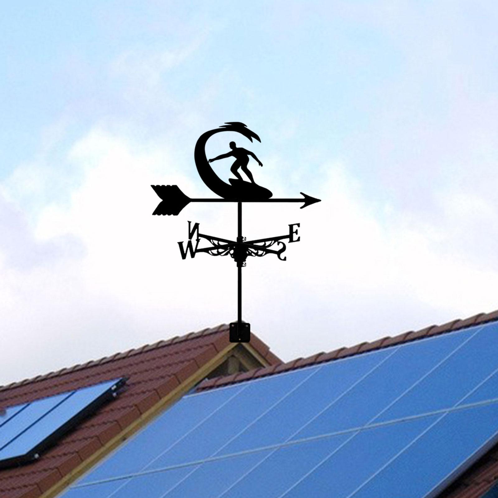 Металлическая флюгерная вертушка Винтажный указатель направления ветра для фермы, фермерского дома, крыльца