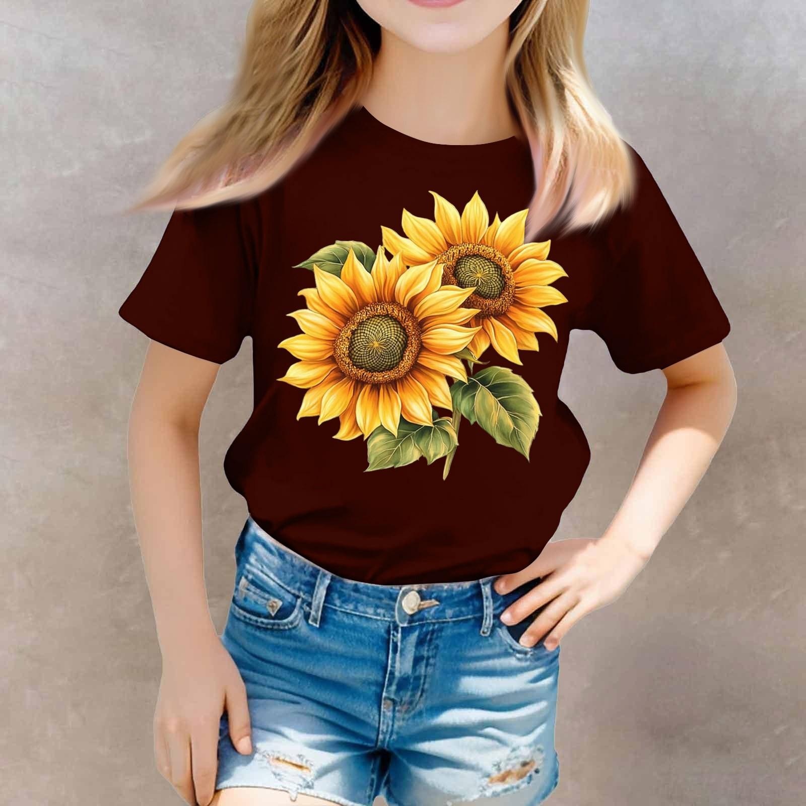 

Повсякденна футболка з короткими рукавами та круглим вирізом для дівчаток 160