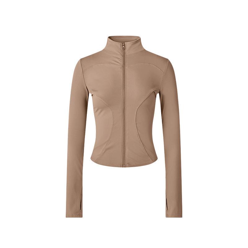 Sunscreen Clothes Pilates Yoga Clothes Jacket Slim Stand-up Collar Zipper Fitness Clothes Running Quick-drying Breathable Sports Top