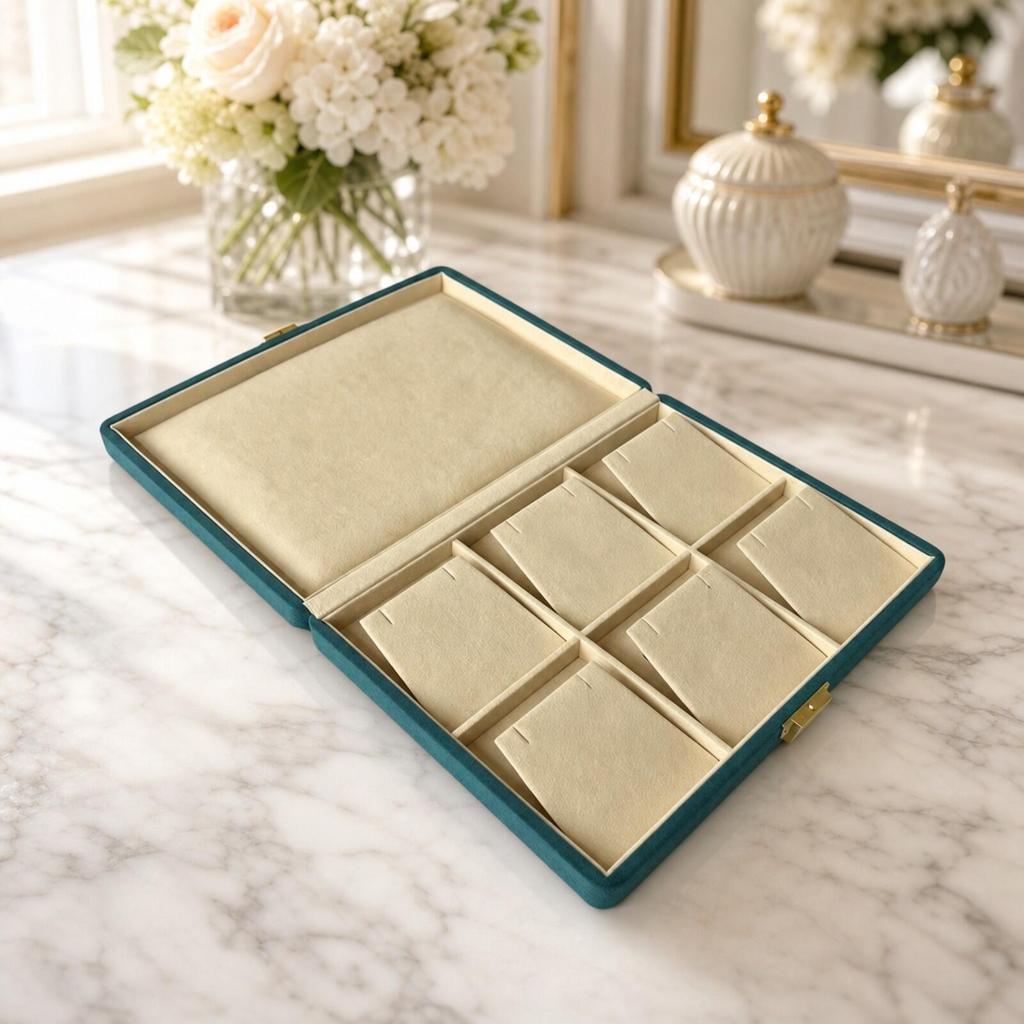 Jewelry Storage Box with Hinged Lid Secure Case Clasp Slim