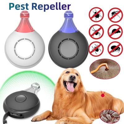 Anti Bug Insect Prevention Ultrasonic Pest Reject Flea Tick Lice Repeller USB Rechargeable for Pets Outdoor Activity
