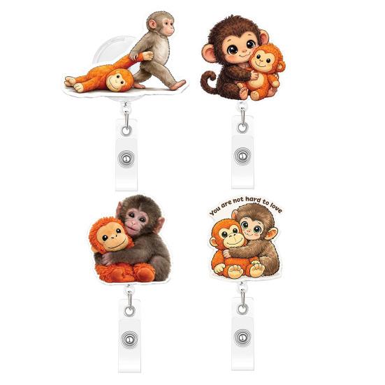 Porte-badge à enrouleur pivotant avec cordon rétractable à extraction douce de 60 cm en nylon, clip acrylique pour infirmières, médecins, étudiants, usage de bureau