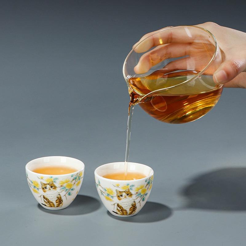 All-porcelain filter cover bowl portable travel tea set Kuaike cup two cups of ceramic brewed tea outdoor travel souvenir