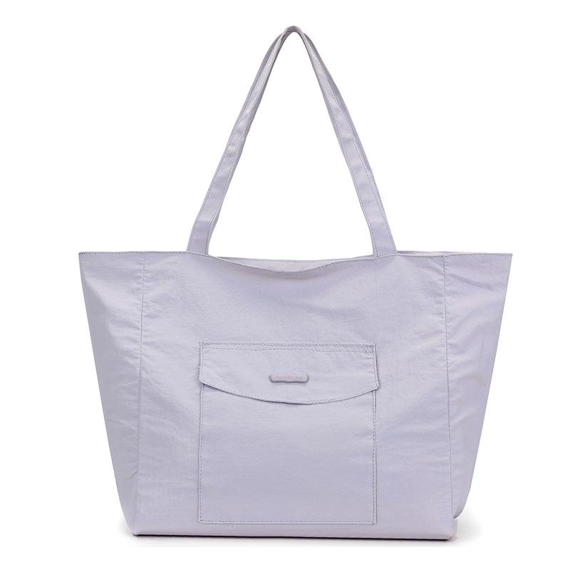 Simple solid color large capacity commuting lazy wind tote bag student leisure shoulder bag