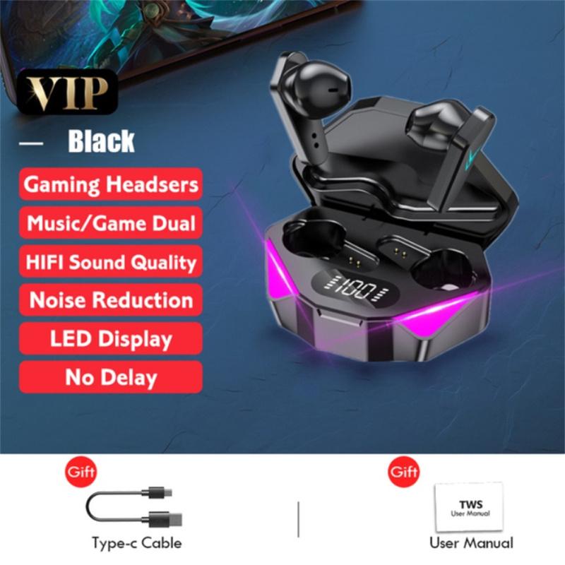 Tws X15 True Wireless Stereo Gaming Earbuds Digital Display Esport Headset Low Latency