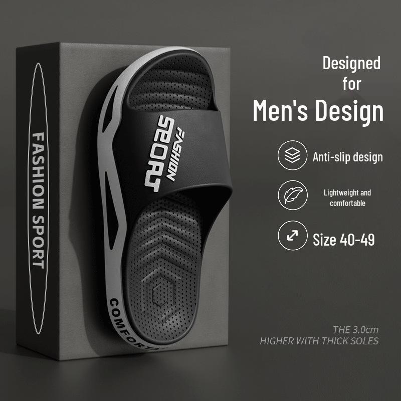 

Men s Non-Slip Cool Summer Slippers for Outdoor, Indoor, and Bathroom Wear Size 40/41 чёрный