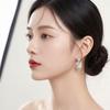 Copper-Plated Gold Geometric Zircon Stud Earrings: Exquisite High-End Jewelry for Women