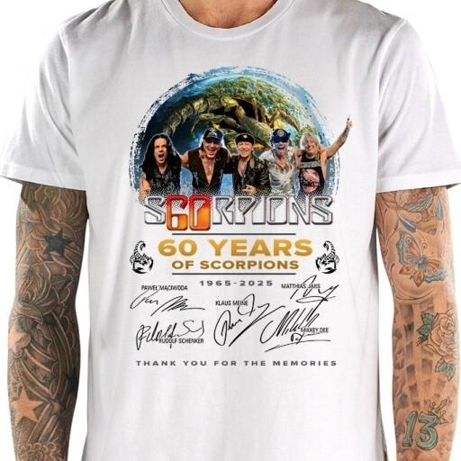 Классическая футболка SCORPIONS 60 YEARS TOUR 2025 Унисекс Унисекс S-5XL Футболка 10D903 Унисекс Футболка S