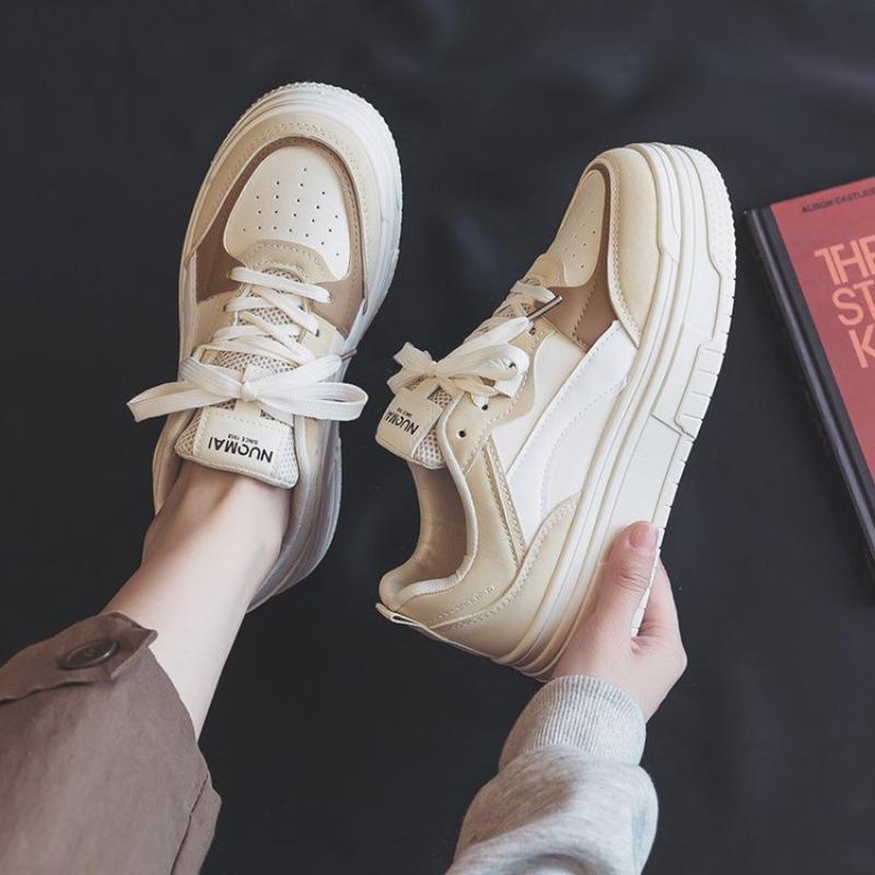 

Женские туфли на толстой подошве, новые весенне-осенние нишевые повседневные кеды с контрастной цветной вставкой, женские трендовые туфли на шнуровке 40