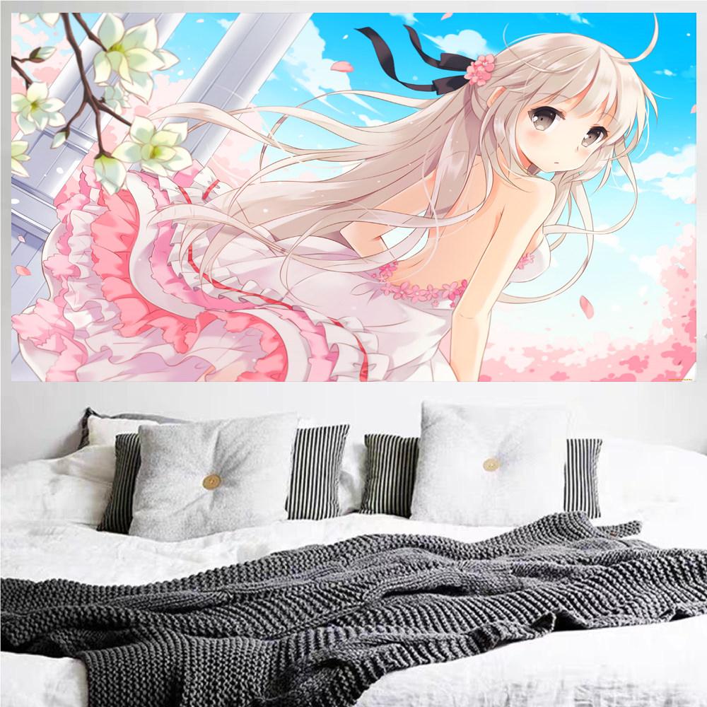Anime Cartoon Cute Girl Wall Tapestry Lovely Dormitory Bedroom Decorative Hanging Cloth Anime Style Wall Art