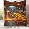 Retro M-Mario Bros Game Cartoon Flannel Blanket,Ultra Soft Warm Plush Throw for Home Bedroom Bed Sofa Cover Camping Picnic gift