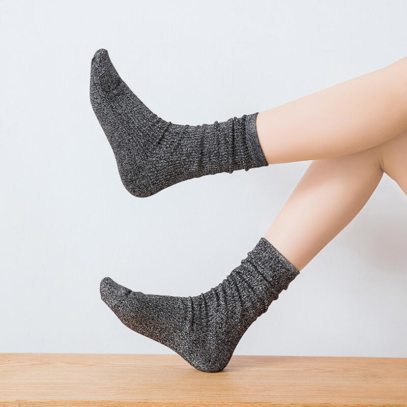 Bina Women's Glitter Gold See-Through Sparkly Point Socks