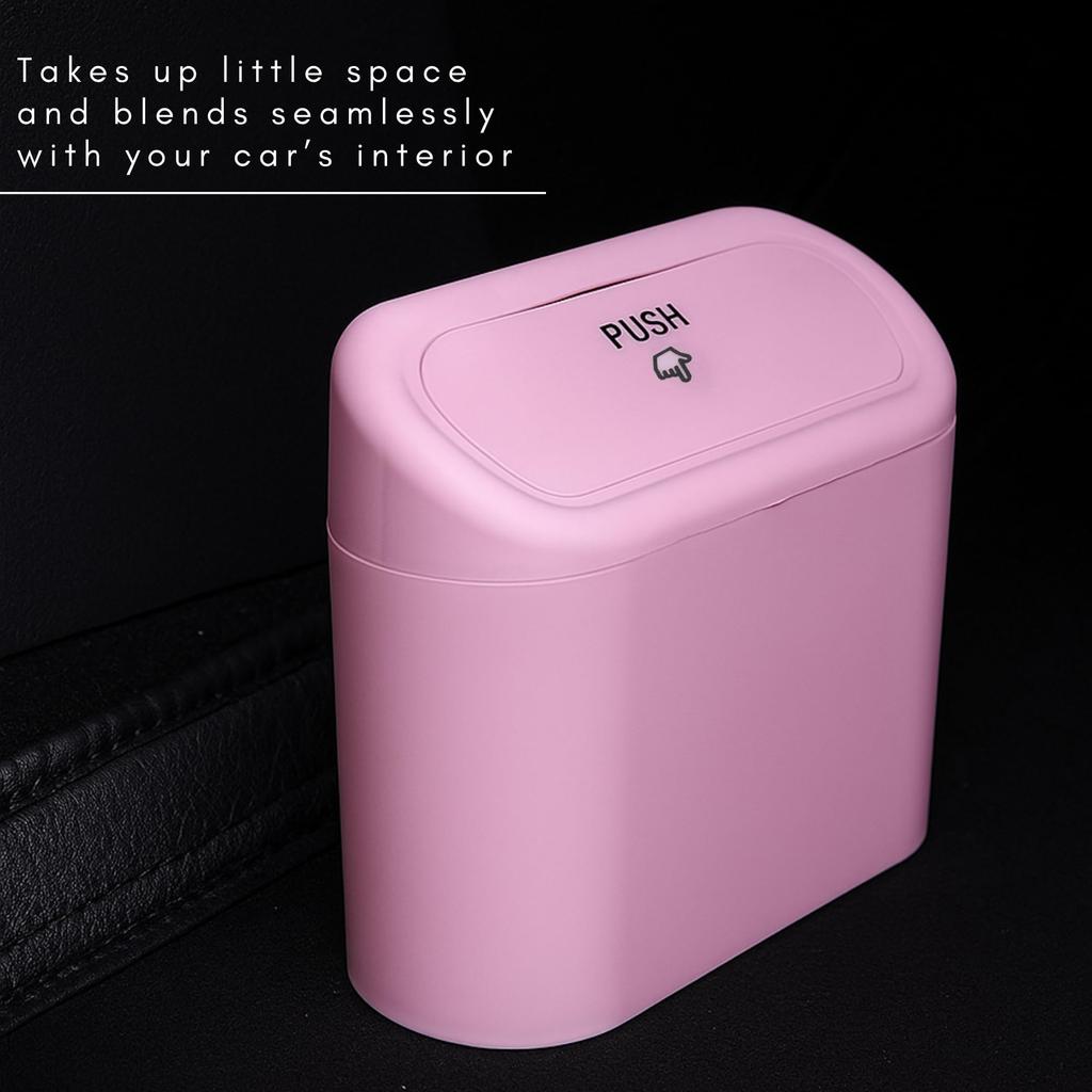 1PC Car Trash Can,Press-to-Open Flip Lid, Sealed Garbage Storage Bin, Car Trash Can, Miscellaneous Storage