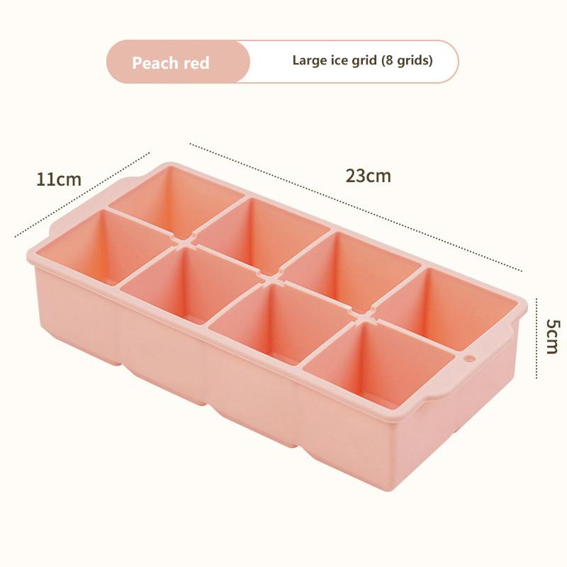 4/6/8 Grid Ice Cube Tray Silicone Ice Cube Moulds  Pot Base Packaging Box With/Without Lids Reusable Square Ice Cube Mould