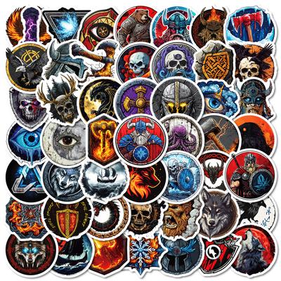 50PCS Viking Series Trendy Graffiti Stickers, Unique Decor Decals for Laptop, Luggage & DIY Decoration
