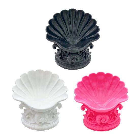 Yangyizhi 3D Printed Shell Jewelry Tray, Vintage Earrings Necklaces Rings Bracelets Dish, Decorative Keys Trinkets Holder Organizer Bowl