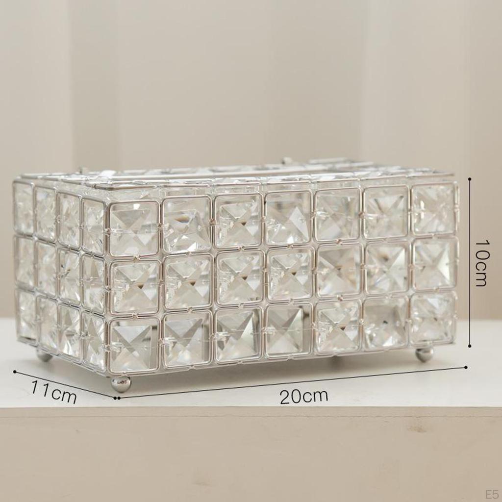 Bling Tissue Holder Box – Decorative Cover Dispenser Facial Paper Rectangular Glitter Diamond