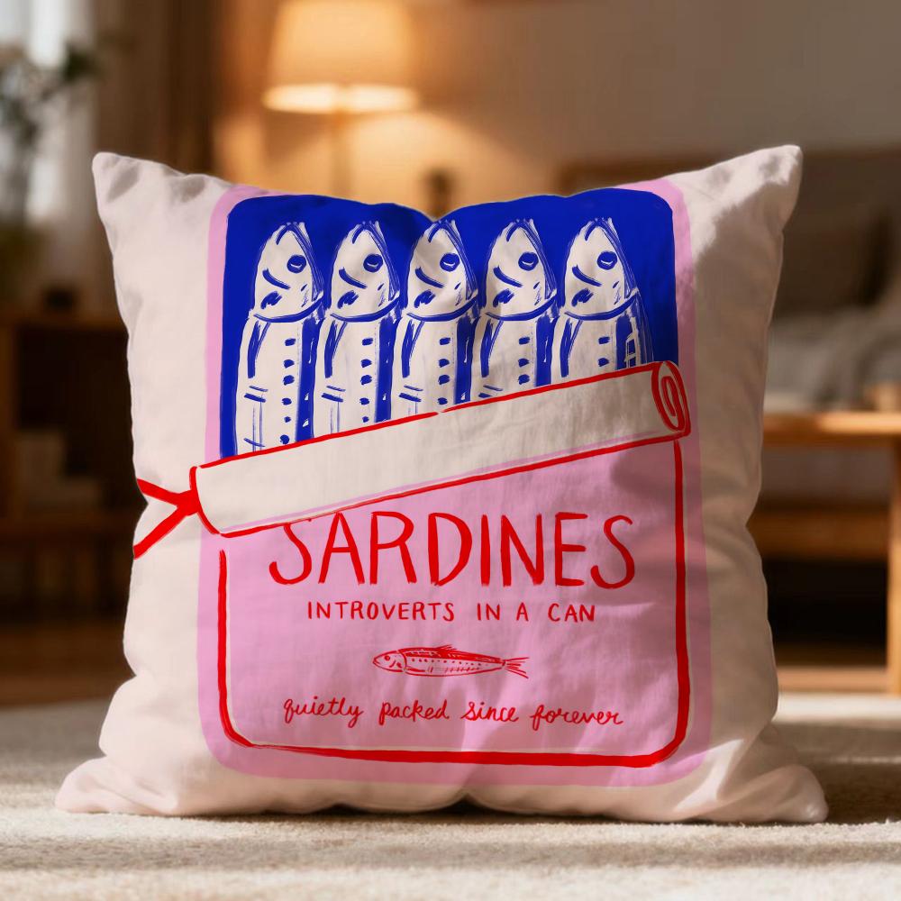 

Popular S-Ssardineer Cushion Cover Soft Washable Pillow Case Multi-Scene for Couch Bed Travel Office Use 45cmx45cm