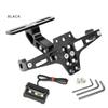 Adjustable Motorcycle License Plate Bracket Holder Integrated LED Light For Night Riding Heavy Duty Aluminum Alloy Frame