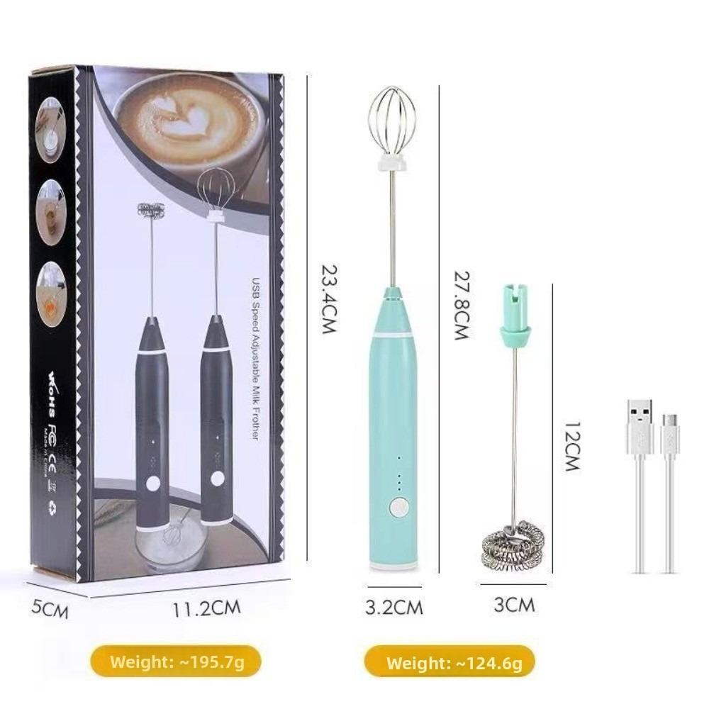 

3 Adjustable Speeds Electric Milk Frother Handheld Egg Beater New Coffee Foamer Kitchen Tool зелёный