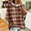 Women's Fashion Printed Loose Fit Hoodie with Three-Quarter Sleeves for Casual Everyday Wear