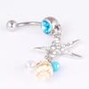 Dingle Kirurgisk Stål Krystall Sjøstjerne Konkylie Kropp Navle Mage Ring Knapp Piercing Bar