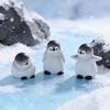 2 Pcs Miniature Penguin Figurines, Cute Tiny Resin Penguin Figures, Mini Arctic Animals Cake Topper for Fairy Garden, Micro Landscape, DIY Crafts