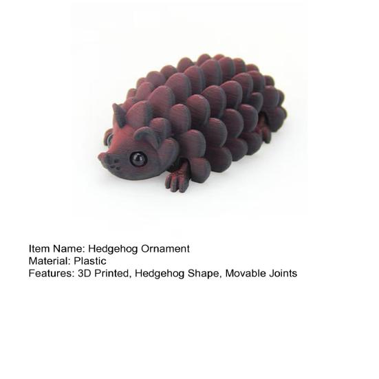 3D Printed Pinecone Hedgehog Figurine Movable Joints Hedgehog Stress Relief Fidget Toy Home Office Desktop Decoration Ornament