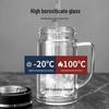 FUGUANG Double-Layer Heat-Resistant Glass Tea Cup with Handle and Filter