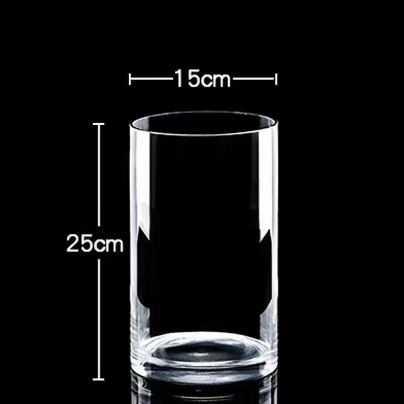 Transparent Glass Flower Vase & Hydroponic Container - Floor Ornament