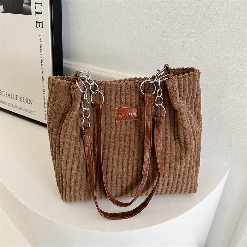 

Велика місткість вельвет зима 2024 новий повсякденний темперамент простий іноземний стиль портативна сумка через плече