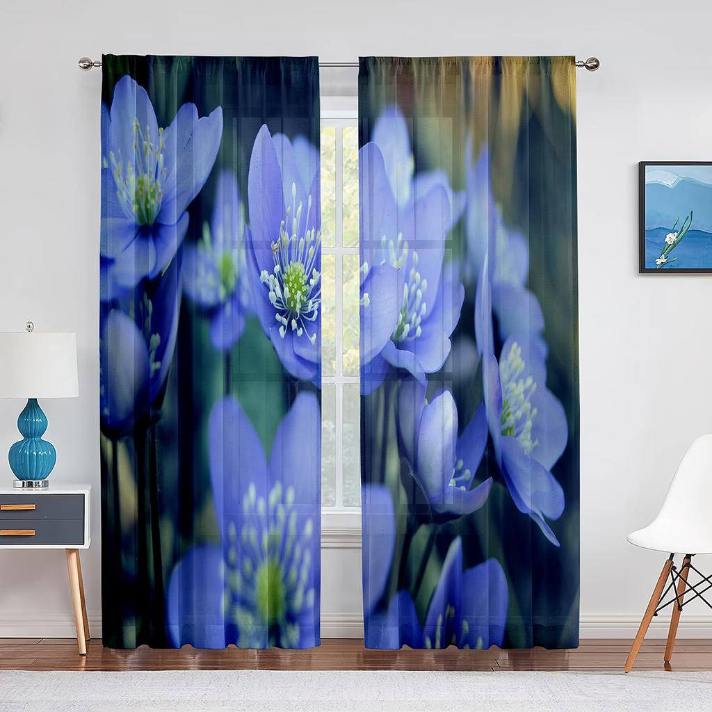 Weiße Blumen Kamille Chrysantheme Tüll Vorhänge für Schlafzimmer Wohnzimmer Küche Dekor Chiffon Sheer Voile Vorhang Fenster