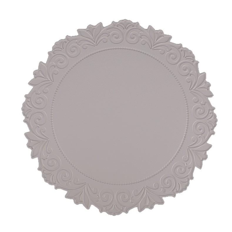 Imitation leather placemat PVC mat Nordic style 18cm round plate mat hotel creative edge pressing plate mat coaster