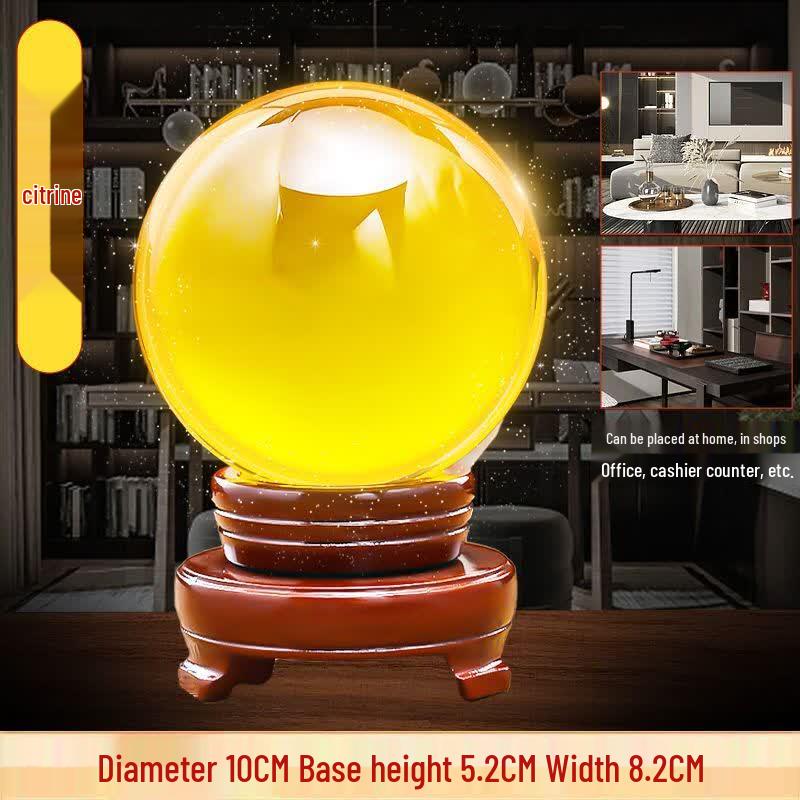 Lucky Yellow Crystal Ball Ornament