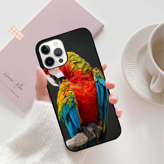 Animal Macaw Parrot Colourful Phone Case Back Cover for iPhone 17 Air 16 15 14 13 11 12 Pro Max Plus Shell Coque